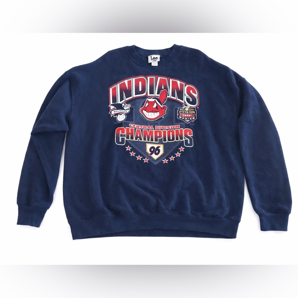 Cleveland Indians 1996 Central Division Champions Sweatshirt, Size XL,  Navy